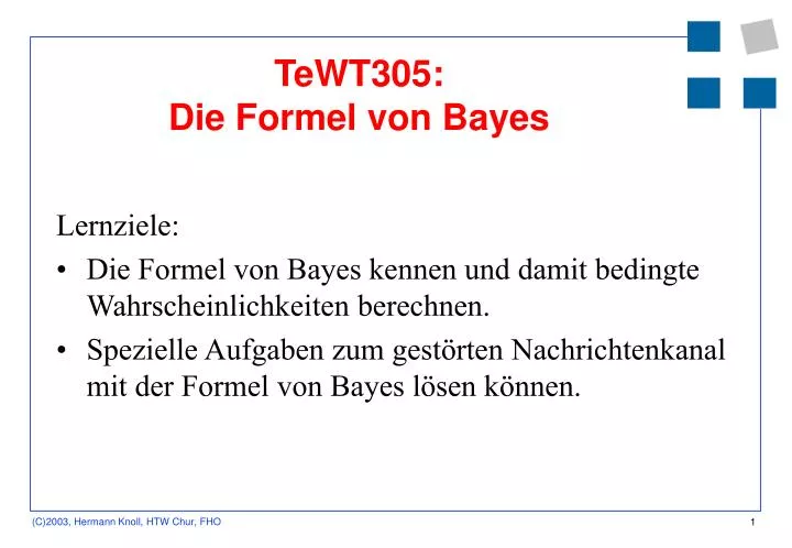 tewt305 die formel von bayes