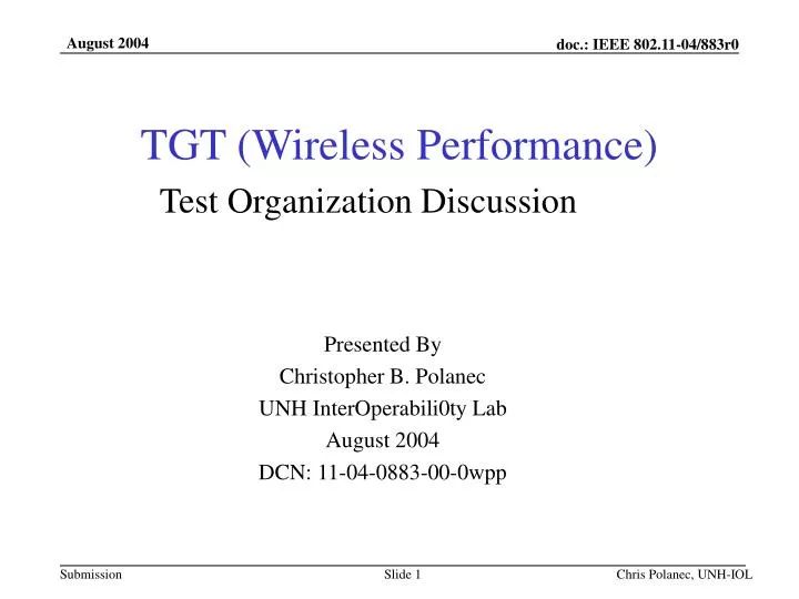 tgt wireless performance test organization discussion
