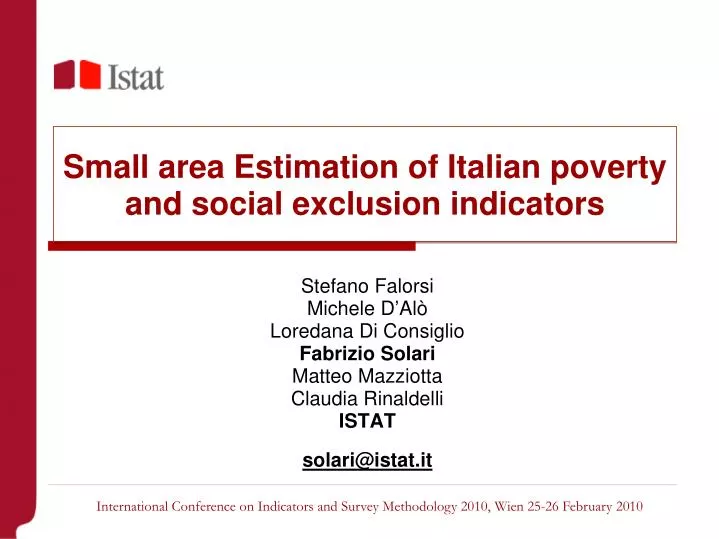 small area estimation of italian poverty and social exclusion indicators