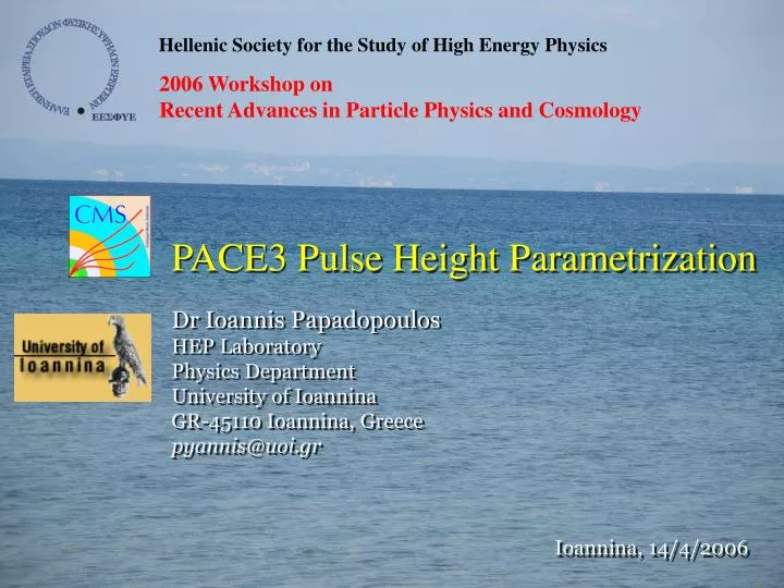 pace3 pulse height parametrization