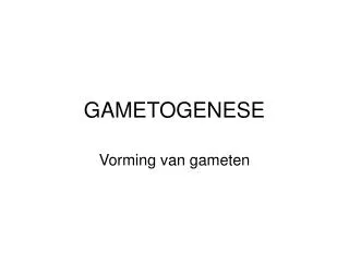gametogenese