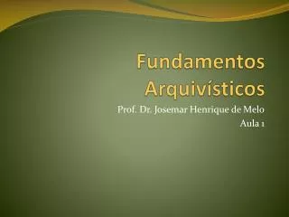 fundamentos arquiv sticos