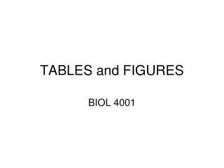 TABLES and FIGURES