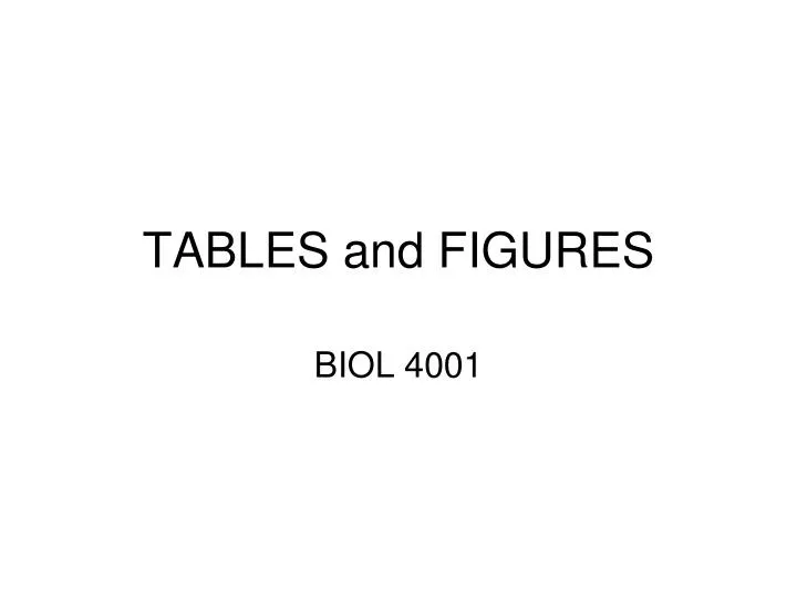 tables and figures