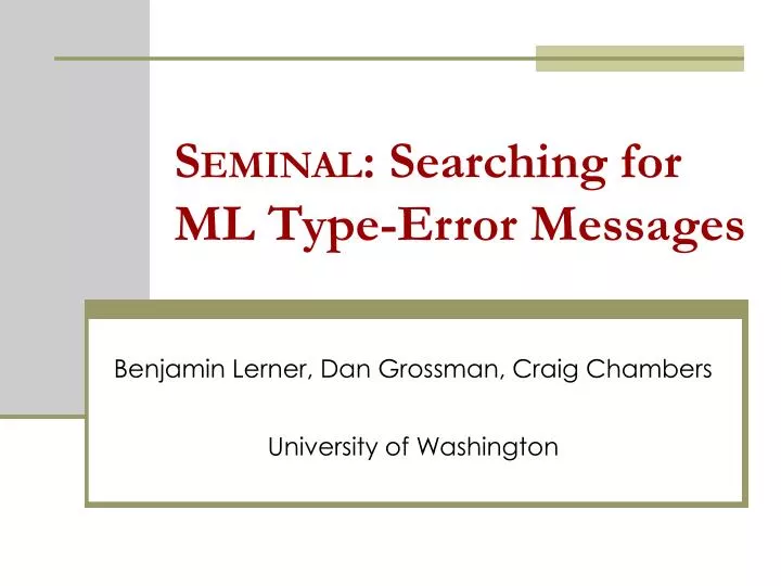 s eminal searching for ml type error messages
