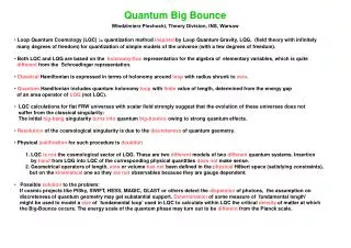 Quantum Big Bounce W?odzimierz Piechocki, Theory Division, INS, Warsaw