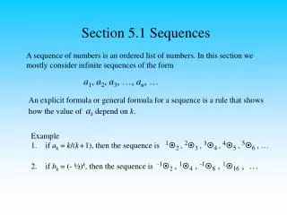 Section 5.1 Sequences