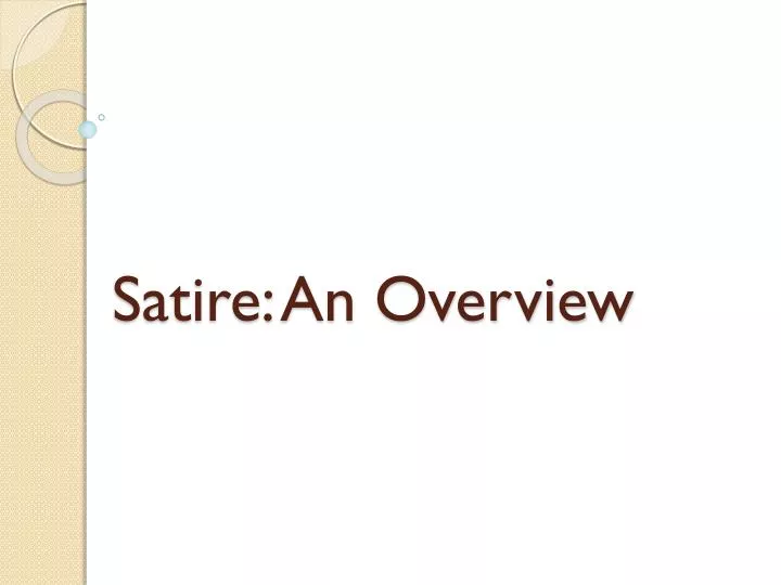 satire an overview
