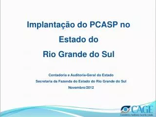 Implantação do PCASP no Estado do Rio Grande do Sul