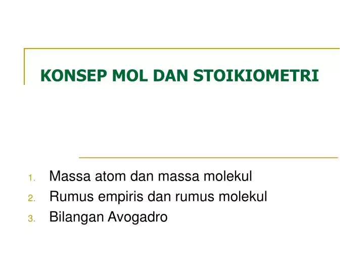 konsep mol dan stoikiometri