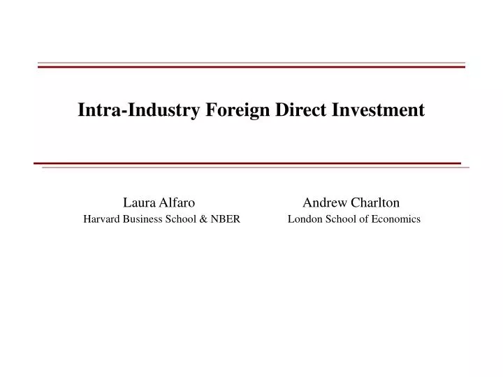 intra industry foreign direct investment