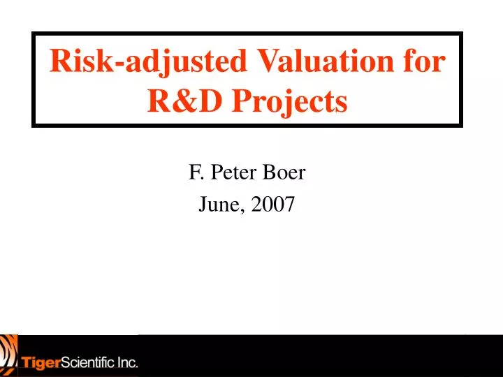risk adjusted valuation for r d projects