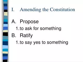 I.	 Amending the Constitution