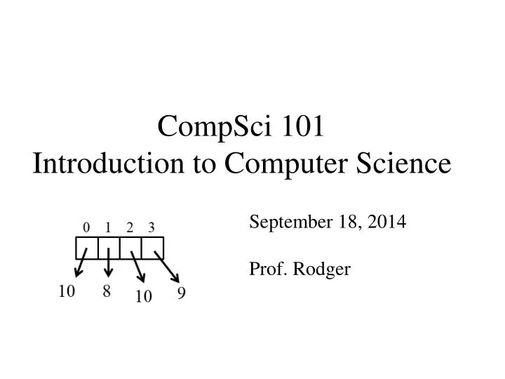 compsci 101 introduction to computer science