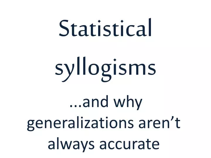 statistical syllogisms