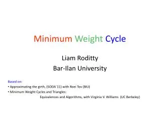 Minimum Weight Cycle