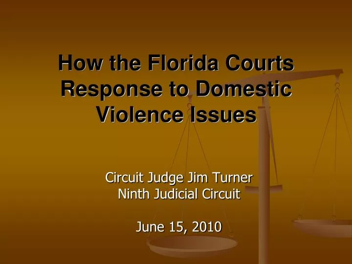how the florida courts response to domestic violence issues