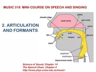 2. ARTICULATION AND FORMANTS