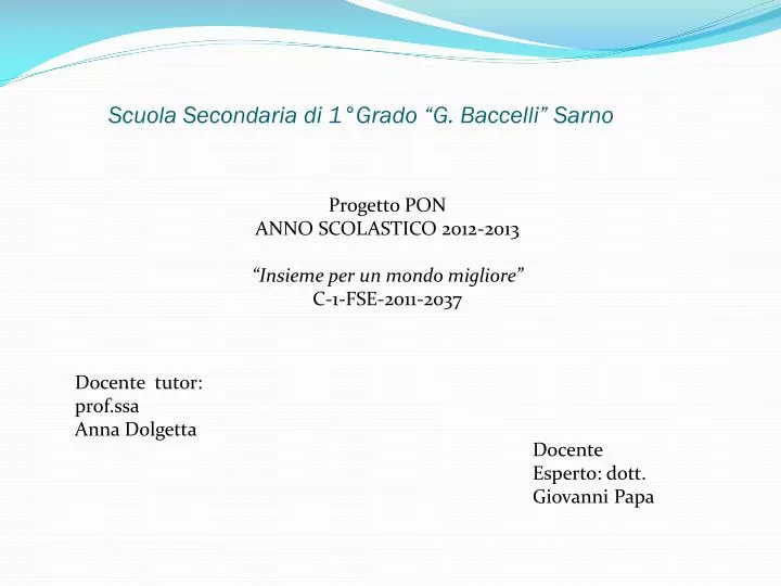 scuola secondaria di 1 grado g baccelli sarno