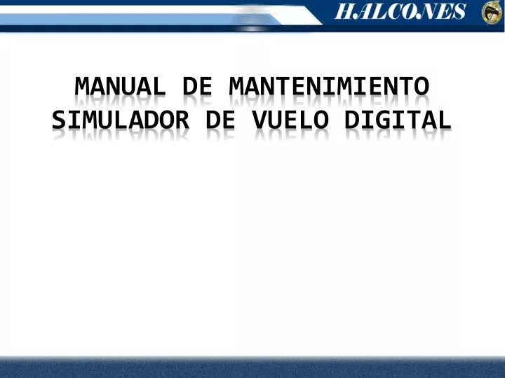 manual de mantenimiento simulador de vuelo digital