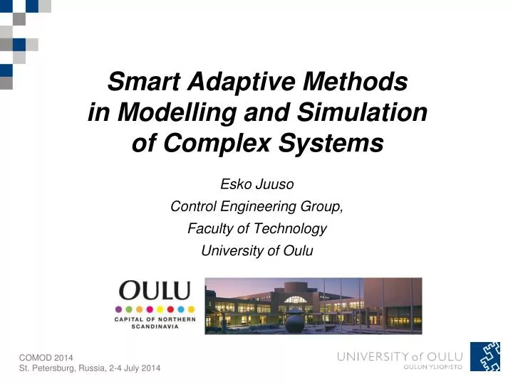 smart adaptive methods in modelling and simulation of complex systems