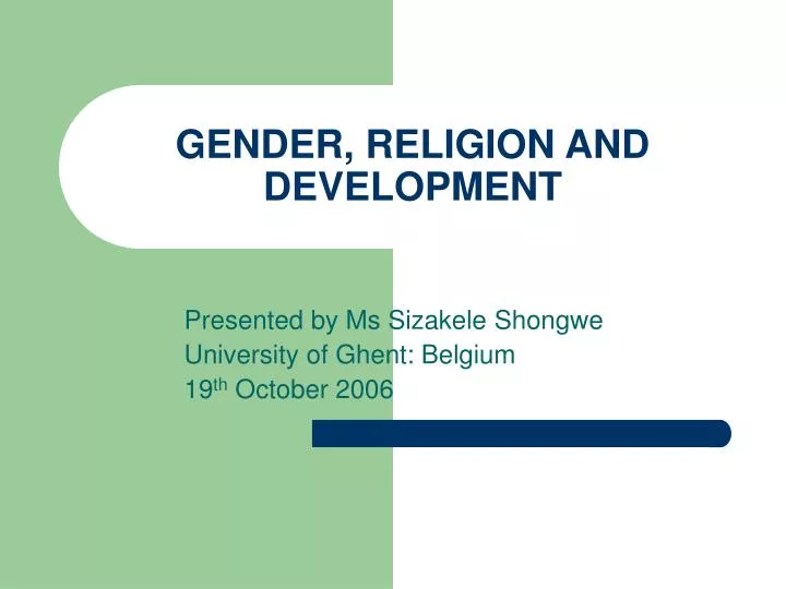 gender religion and development