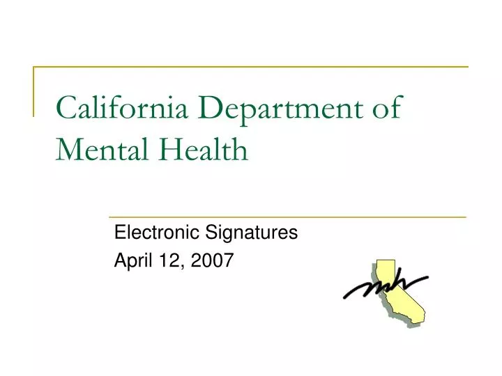 california department of mental health