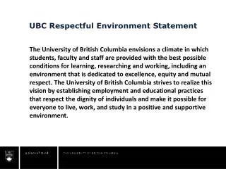 UBC Respectful Environment Statement