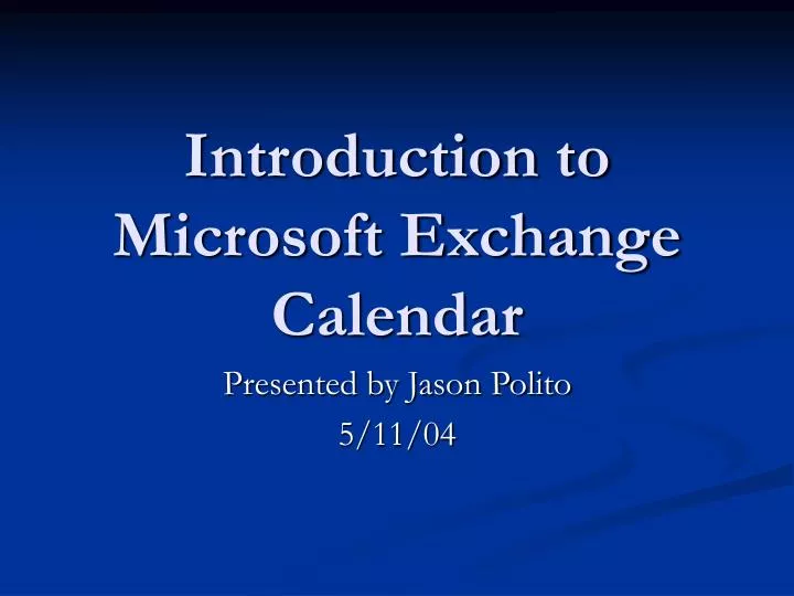 introduction to microsoft exchange calendar