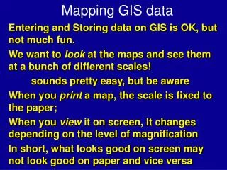 Mapping GIS data