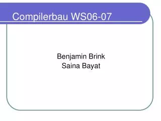 compilerbau ws06 07