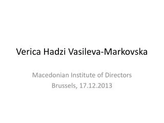 Verica Hadzi Vasileva-Markovska