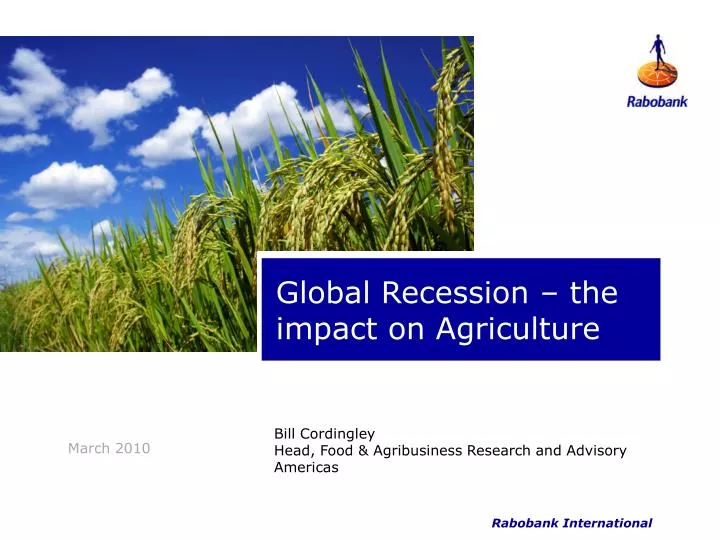 global recession the impact on agriculture