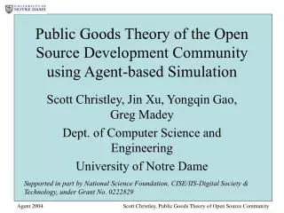 Public Goods Theory of the Open Source Development Community using Agent-based Simulation
