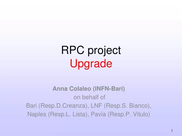 rpc project upgrade