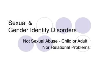 sexual gender identity disorders