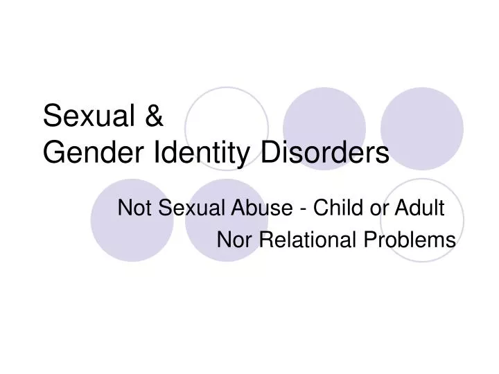 sexual gender identity disorders