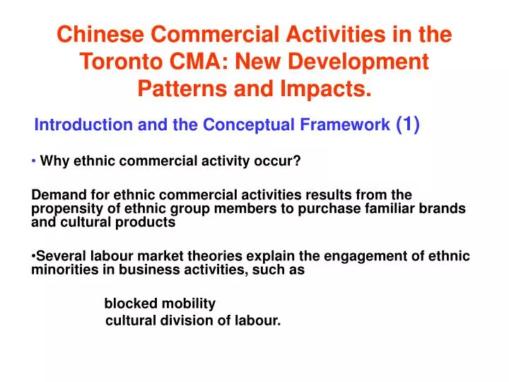 chinese commercial activities in the toronto cma new development patterns and impacts