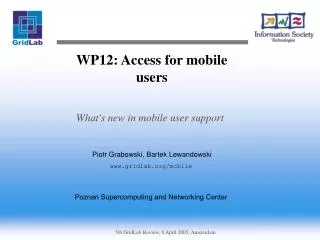 WP12: Access for mobile users