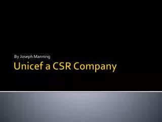 Unicef a CSR Company
