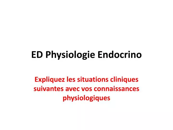 ed physiologie endocrino