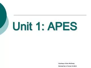 Unit 1: APES