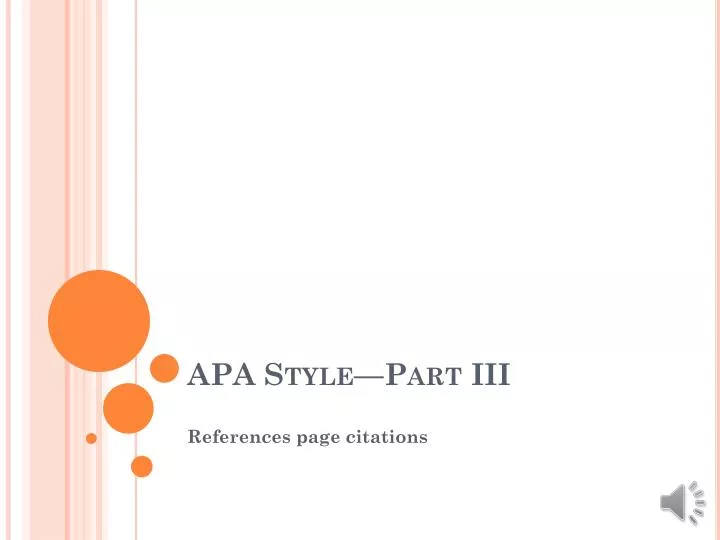 apa style part iii