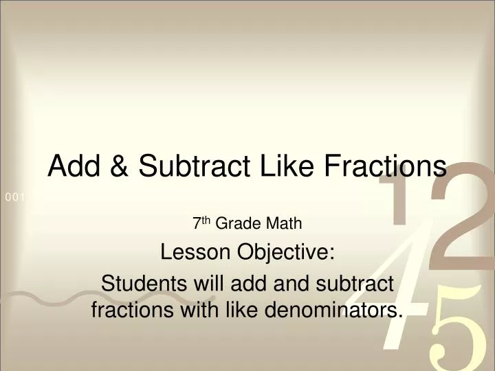 add subtract like fractions