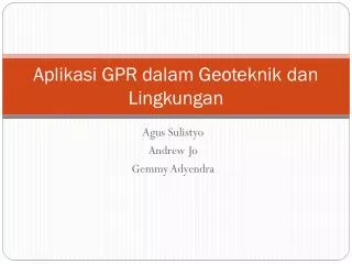 aplikasi gpr dalam geoteknik dan lingkungan