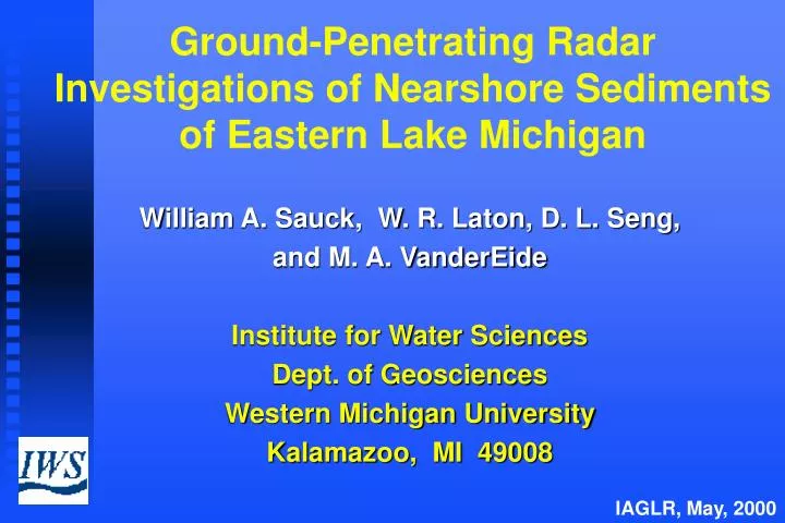 ground penetrating radar investigations of nearshore sediments of eastern lake michigan