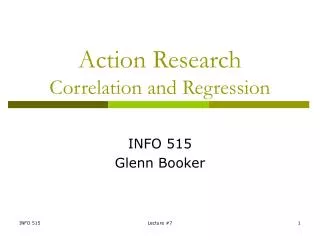 Action Research Correlation and Regression