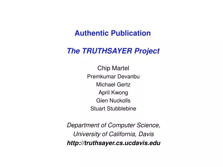 authentic publication the truthsayer project