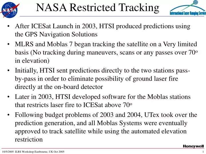nasa restricted tracking