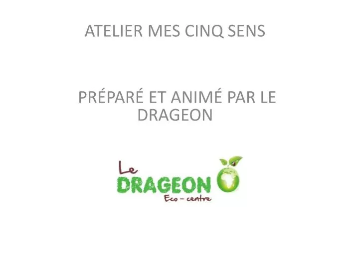 atelier mes cinq sens pr par et anim par le drageon